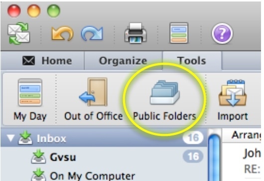 outlook 2016 for mac public folders